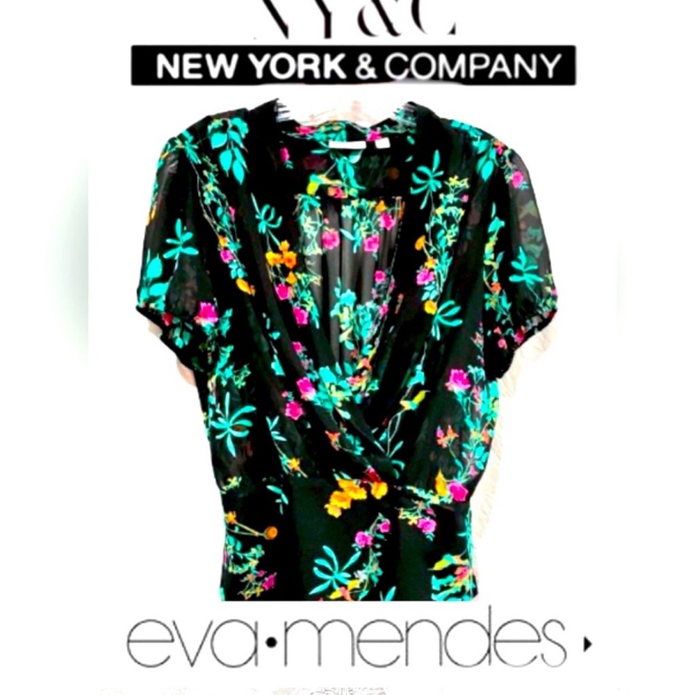 Eva Mendes for New York & Company Vibrant Floral Blouse